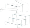 6 Pcs Clear Acrylic Display Riser, Rectangle Acrylic Risers for Display Suitable for Food Dessert, Perfume, Cosmetics, Jewelry, Collectibles, Puppets, Anime Characters