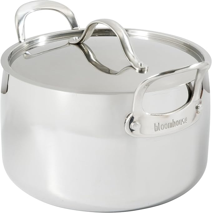Bloomhouse - Two Time Oprah's Favorite Things Winner - 8 Quart Tri-Ply Stainless Steel Stock Pot with Lid – Dutch Oven, Oven Safe, Dishwasher Safe