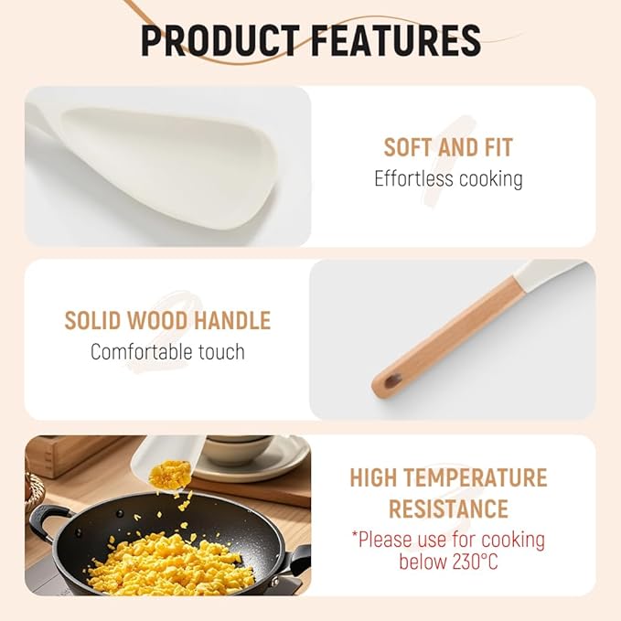 Cedar and Ash Spoon, Cedar and Ash Spoonula, Multifunction Spatula Cooking Spoon for Mixing, Scoop and Scrape (2, Mix)