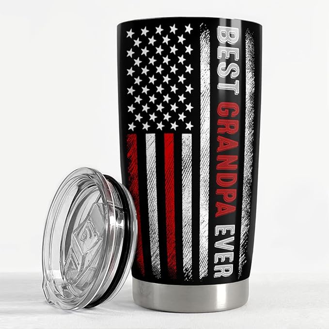 SANDJEST Grandpa Tumbler 20oz Best Grandpa Ever Gifts Stainless Steel Insulated Tumblers Coffee Travel Mug Cup Granddad Gifts for Men Birthday Christmas Gift for Grandpas Grandfather Papa Grandad