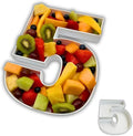 Hard Plastic Reusable Fillable Letters Numbers Serving Trays for Party Decoration (5, White)