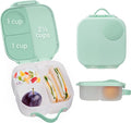 b.box Mini Lunch Box, Bento Box for Kids, Snack Container with 2 Leak Proof Compartments, Reusable Snack Containers with Lids, Kids Lunch Boxes Ages 3+, BPA Free, 4 1/4 Cup Capacity (Spearmint)
