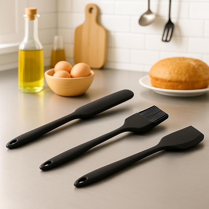 Silicone Cooking Utensils Set, 9Pcs Kitchen Utensil Set with Stainless Steel Handle, Heat-Resistant Silicone Utensils for Cooking, Non-Stick Spatula Set with Spoons, Turners, Ladle (Rainbow)