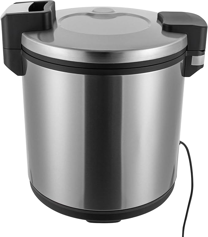 100 Cups Stainless Steel Electric Rice Warmer, Commercial Food Warmer with Rice Spoon, Heavy Duty 23L/6Gal Cooked Rice Warmer with Warm Function Only & Adjustable Temp for Restaurant Party