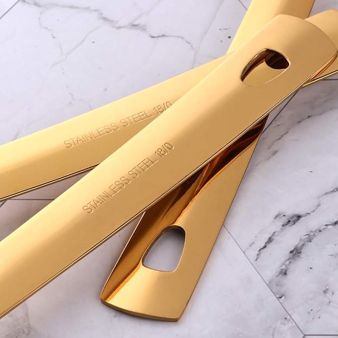 Sauce Ladle, BYEGOU Gold Drizzle Spoon with Spout Gravy Soup Ladle, Stainless Steel Kitchen Utensil, Mirror Polish & Dishwasher Safe, 8.67 Inch