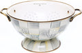 MACKENZIE-CHILDS Enamel Colander, Decorative Kitchen Strainer, Large, Gray-and-White Sterling Check