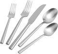 DEACORY Silverware Stainless Steel Flatware Set Matte Finished Cutlery Set Heavy Hexagon Handle Dishwasher Safe 20 Pieces Service for 4