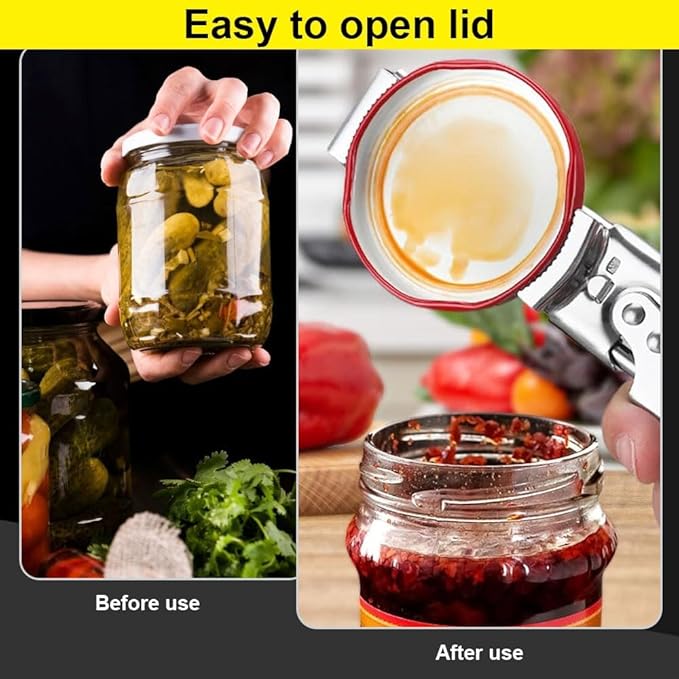 Jar Opener for Weak Hands, 2026 New Adjustable Stainless Steel Jar Opener, Upgrade Multifunctional Stainless Steel Can Opener, Jar Lid Gripper Bottle Opener Kitchen Accessories (2)