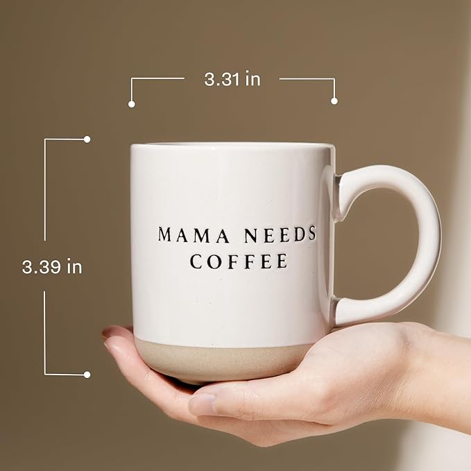 Sweet Water Decor Strong and Courageous Stoneware Coffee Mug | Mom Mug | Novelty Coffee Mugs | Microwave & Dishwasher Safe | 14oz Coffee Cup | Inspirational Gifts