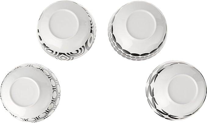 French Bull Melamine Mini Bowls, 4-Piece Set, 10 Fluid Ounces, Small Serving Bowl – Snack Condiment Dipping Sauce Dessert Ice Cream – Shatter Proof, BPA Free, Dishwasher Safe, 4”, Foli