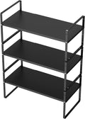 SANNO 3-Shelf Expandable Kitchen Organizer, Sturdy Metal Shelves, Stackable Counter Shelves, 16.54-27.17 inches Long, 60 lbs Weight Capacity