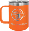 LaserGram 15oz Vacuum Insulated Coffee Mug, Sushi, Personalized Engraving Included (Orange)