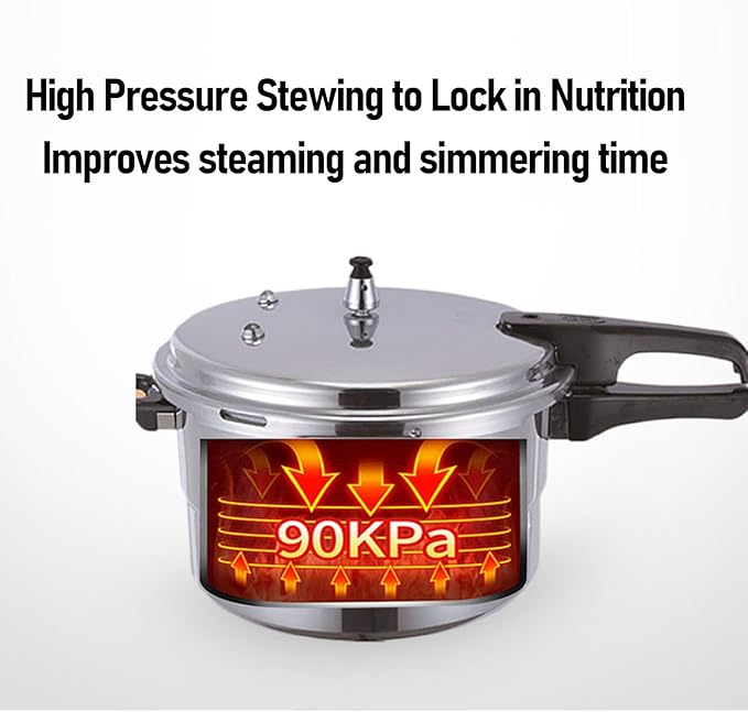 Aluminium Alloy Pressure Cooker Large Capacity Explosion Proof Canning Pot Cooker for Family Gatherings (24CM/7L)
