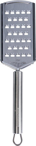 Restaurantware Stainless Steel Coarse Cheese Grater - German Standard Lemon Zester with Ergonomic Handle, Sharp Blades, Dishwasher Safe - Handheld Kitchen Grater for Parmesan, Garlic, Ginger