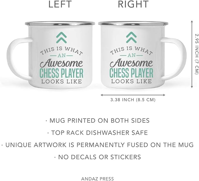 Andaz Press 11oz. Stainless Steel Campfire Coffee Mug Gift, This is What an Awesome Chess Player Looks Like, 1-Pack, Birthday Gift Ideas Coworker Him Her, Includes Gift Box