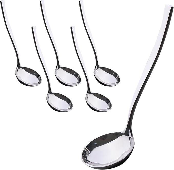 4 Pieces Stainless Steel Ladle, Small Soup Gravy Soup Spoon