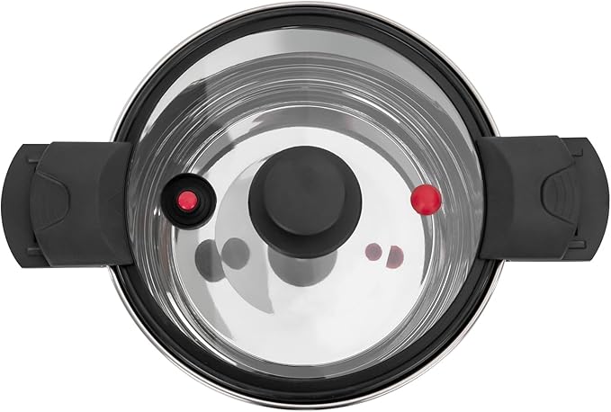 7.4 Quart Stainless Steel Pressure Cooker, 60Kpa Pressure Canner with One-hand Operating Glass Lid Pressure Cooker Safer for Canning Pressure Cookder Easy to Clean