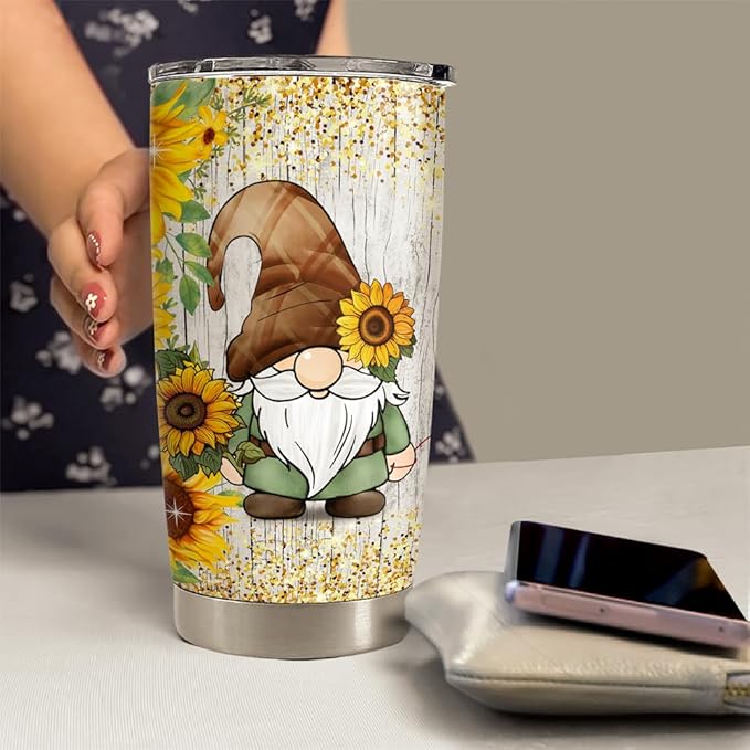 Gnome Couple Tumbler 20oz Stainless Steel Insulated Coffee Travel Mug Cup Gift for Wife Husband Boyfriend Girlfriend Gifts for Birthday Valentines Anniversary Christmas
