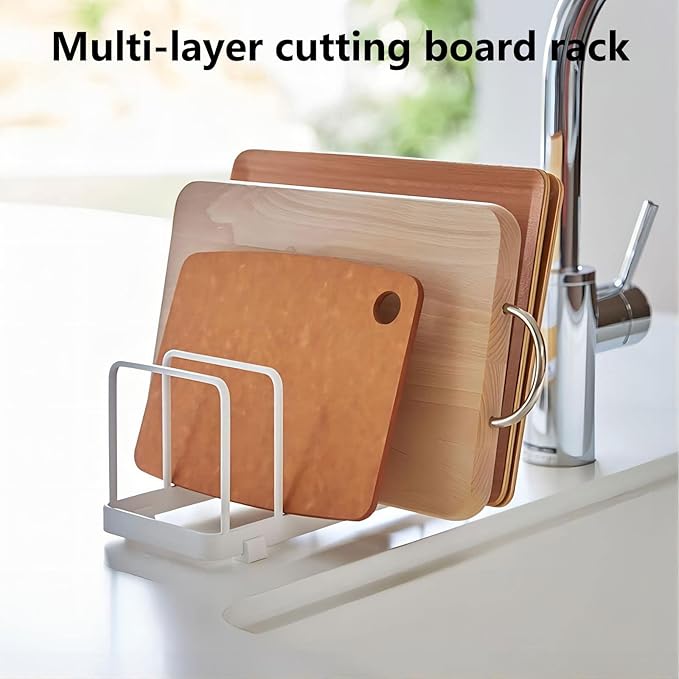 Fourmor- Home Accented Storage Rack-Kitchen Holder Stand - Diversified Euro Kitchen Organizer for Plates, Cutting Boards, Bakeware, Pots & Pans, Serving Trays, Reusable Containers, and Lids