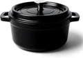 6.5 Quart Dutch Oven Pot with Lid, Non Stick Enameled Cast Iron Dutch Oven for Bread Baking, Heavy-Duty, Oven Safe Ceramic Cookware Up to 500°F for Baking, Braising, Stews, Roasting, Black