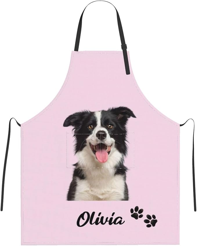 Custom Face Apron for Men Women, Personalized Photo Apron with Pockets, Customized Kitchen Aprons
