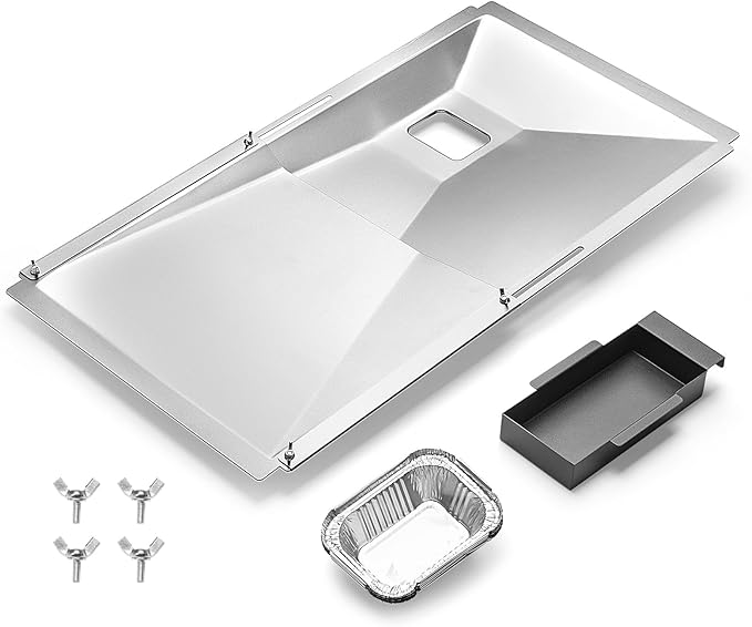 Drip Pan fits Nexgrill Parts, Adjustable with Drip Tray Suitable for Dyna Glo, Kenmore BHG, Grill Master, Backyard, Universal Drip Tray for 3/4/5 Burner,Grease Tray for Charbroil Expert Gas Grill
