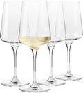Krosno White and Sparkling Large Wine Glasses Drinking | 4 Pieces Set 13.5 fl oz | Infinity Collection | Elegant | Cocktail Crystal Set Wedding Gift | Lead-Free Glass | Homes, Restaurants & Kitchen