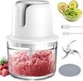 Electric Food Processor, 1.2L Cordless Meat Grinder, USB-C Rechargeable with 4500mAh Battery (Sliver)