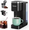Single Serve Coffee Maker, Iced and Hot Coffee Machine for K Cup & Grounds, Compact Design, 40oz Removable Water Reservoir, 6 to 24 Oz Brew Sizes, Fits 7.3" Travel Mug, Black