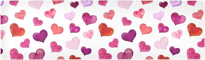 Valentines Trivet Table Runner 40 Inches Long Hearts Valentine's Day Heat Resistant Hot Pad Multi Purpose Mat for for Hot Pots Pans Kitchen Countertops