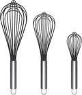 Danish Dough Whisk Stainless Steel Dough Hook Dutch Whisk for Sourdough Bread Dough Mixer Hand Wooden Handle Kitchen Whisking Mixing Tool Bread Making Tools and Supplies (3 Pack Black)