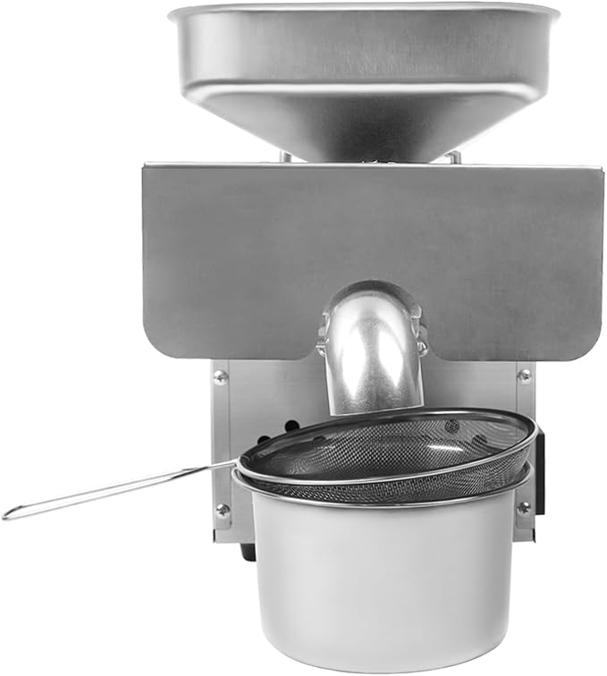 Stainless Steel Oil Press Machine 610W 110V Cold Press Oil Extractor Machine Commercial Household Cold/Hot Oil Press for Nuts Walnut Linseed Olive Kernel Almond Rapeseed Sesame