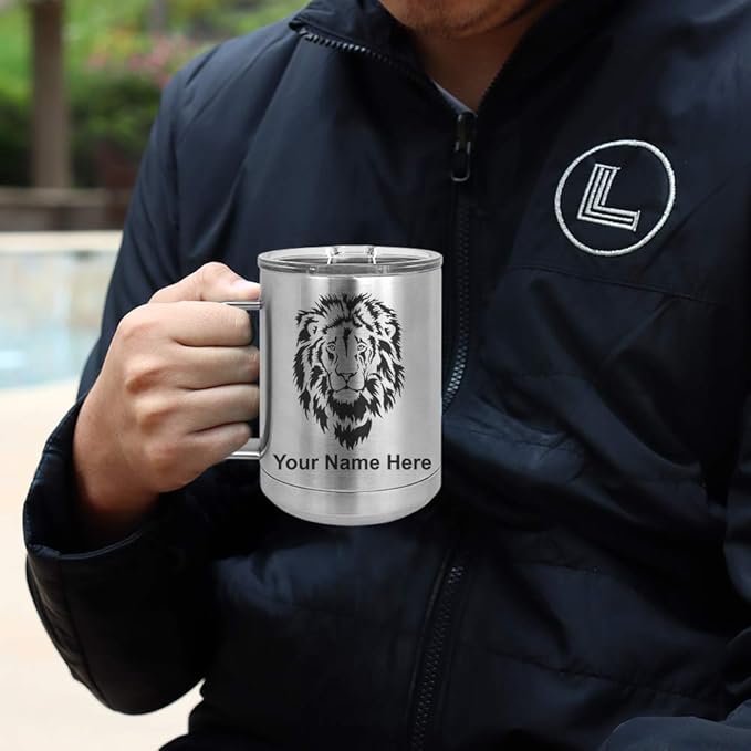 LaserGram 15oz Vacuum Insulated Coffee Mug, Sushi, Personalized Engraving Included (Stainless Steel)