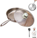 Platefull Titanium Pan,Titanium Frying Pan With Lid,No Coating Non-Stick Titaniums Cookware,Ultra-Durable, Scratch-Resistant, Compatible With All Cooktops
