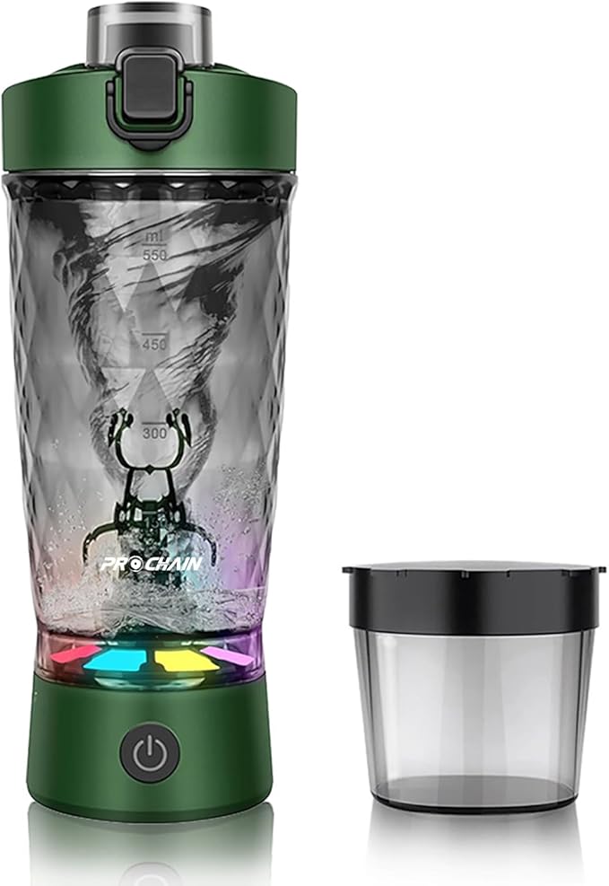 Electric Protein Shaker Bottle, USB Rechargeable Mixing Cup, Water Drink Mixer Portable Bottles for Gym Sport, BPA-Free Tritan, 22oz
