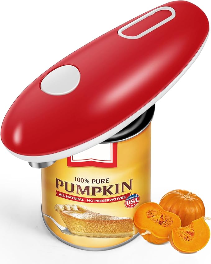 Electric Can Opener, One Touch Hand Free Tin Opener Electric Can Openers for Arthritis Hands Can Openers with One Touch Switch Kitchen Old Man Restaurant Chef's Best Choice-Powerful Safe & Easy