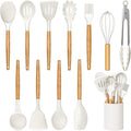 Silicone Cooking Utensils Set For Kitchen, Spoons Spatula Spatulas Accessories, Baking Heat Resistant Cookware De Home, Rubber New Apartment Decor, Plastic Nonstick Turner Tool (white)