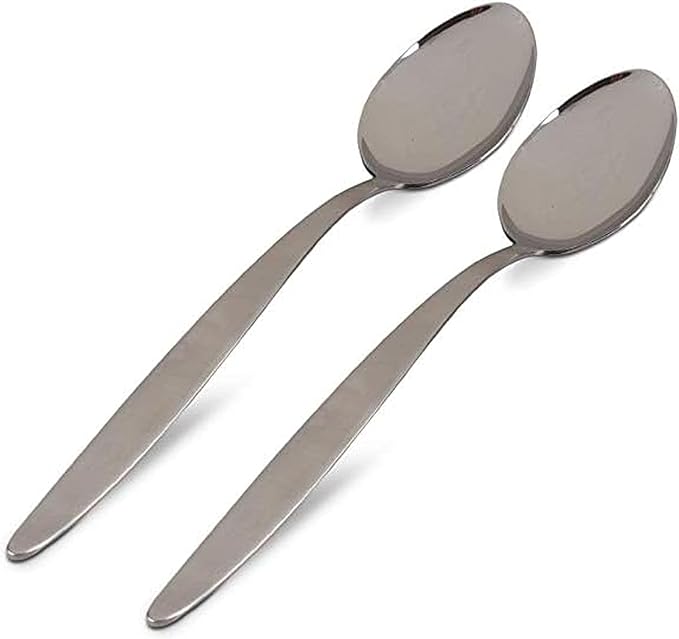 XL-12 inchs Chef Kunz Spoon Set | Pack of 2 | Premium Food-Grade 18/10 Stainless Steel | Large Cooking Serving Spoon | Chef Spoons with Ergonomic Long Handle
