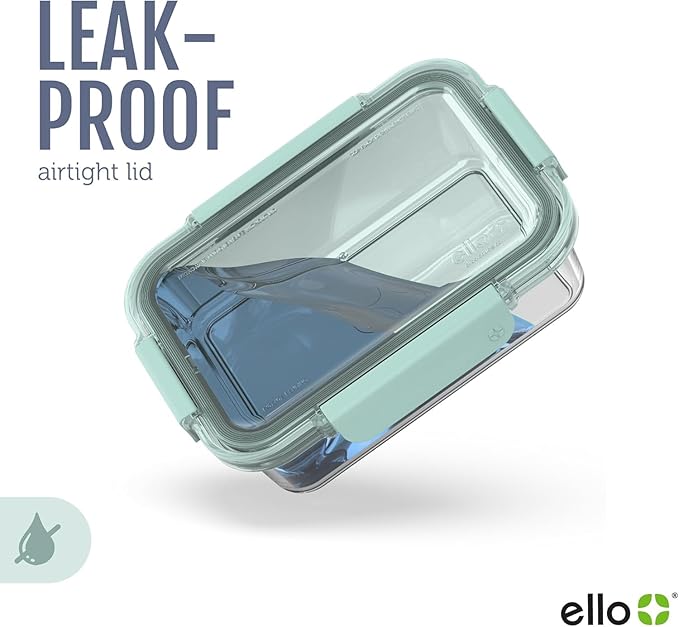 Ello Color Lock 5 Cup 10PC, 5 Pack Glass Meal Prep Sets Leak-Proof Glass Food Storage Containers with Airtight BPA-Free Plastic Lids, Dishwasher, Microwave, and Freezer Safe, Desert Festival