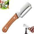 Multi-Functional Vegetable Peeler for Kitchen, Stainless Steel Sharp Blades Carrot Potato Peeler with Wooden Handle and Bottle Opener Kitchen Tool for Fruit Veggie Pumpkin Papaya Zucchini (1 Pcs)
