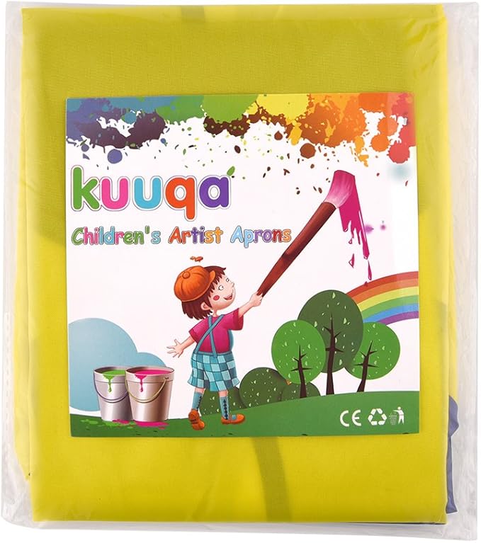 KUUQA Waterproof Children Art Smock Kids Art Aprons, Painting Supplies (Paints and brushes not included)