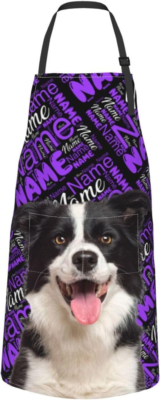 Custom Face Apron for Men Women, Personalized Photo Apron with Pockets, Customized Kitchen Aprons