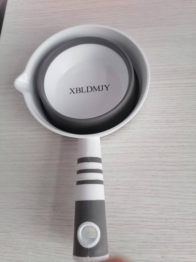XBLDMJY Water Dipper,Folding Bath Ladle，Plastic Water Scoop for Travel, Tabo, Used In Kitchen, Garden, Bathroom(Grey)