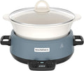 MAGNIFIQUE 5 Quart Programmable Slow Cooker with Auto Warm Setting, Glazed Ceramic Liner, Kitchen Small Appliance for Family Dinners, Blue