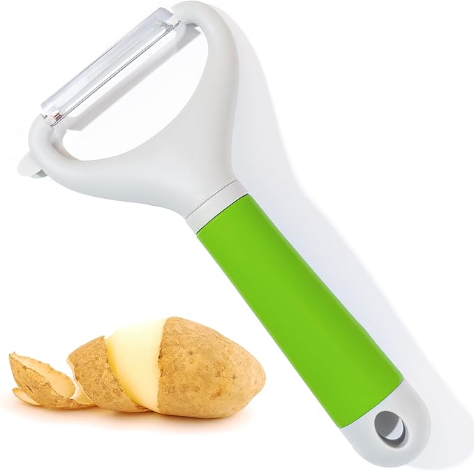 Li&Zhao Potato Peelers - Y-Shaped Potato Peelers with Non-Slip Silicone Handle, Vegetable Peelers for Kitchen, Doesn’t Ruin Manicure Silky Effortless Peel Potatoes, Carrots, Apples, Veggies and More
