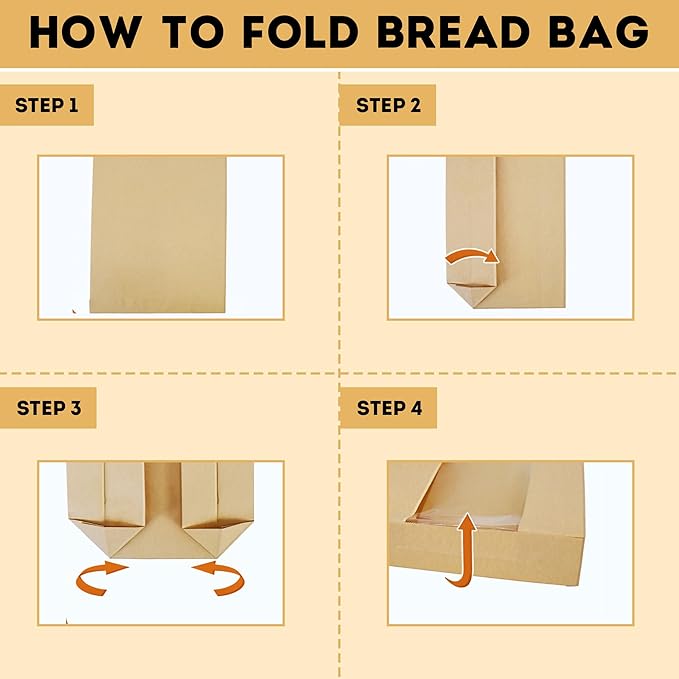 100 Sourdough Bread Bags For Homemade Loaf Kraft Brown Paper Bread Bags with Window and Square Bottom Large Bakery Bag - Reusable and Disposable Square Bottom for Easy Storage of Sandwiches and Bagels