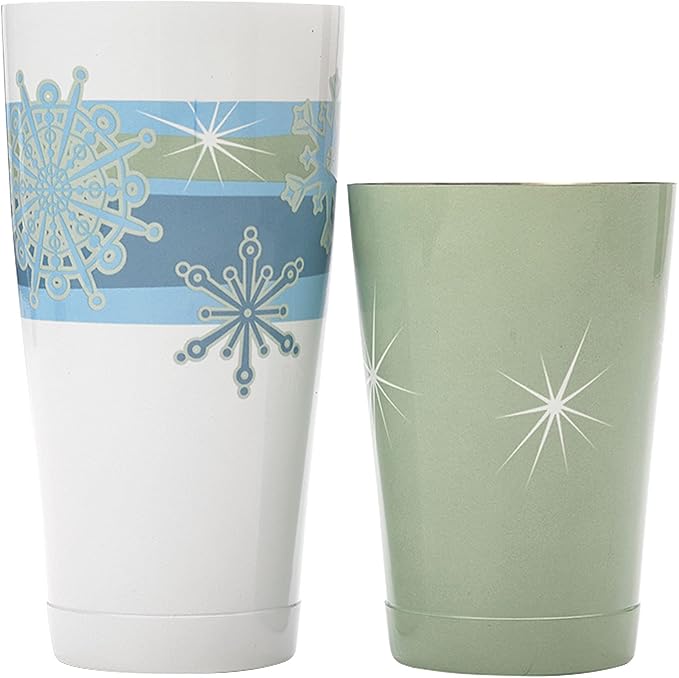 Barfly Holiday Snowflakes Cocktail Shaker Tin Set