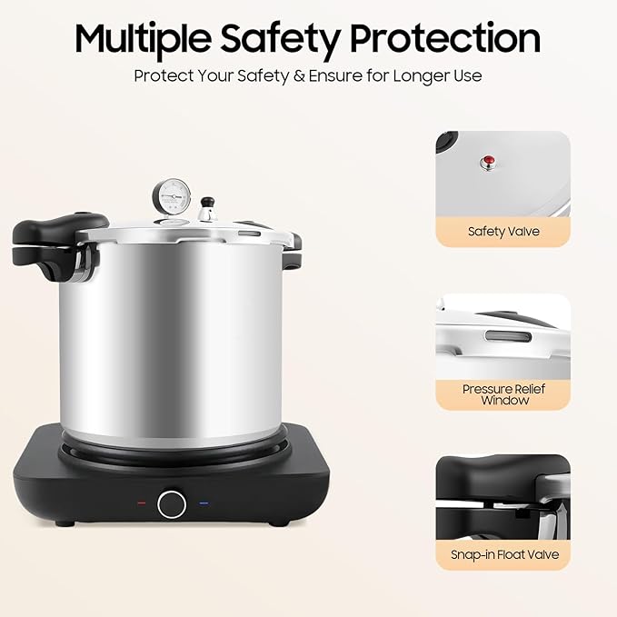 Thickened Explosion Proof Pressure Cooker Large Capacity Heavy Duty Aluminum Alloy Cookware for Steam Boil Stew Food and Canning in Kitchen Home Use