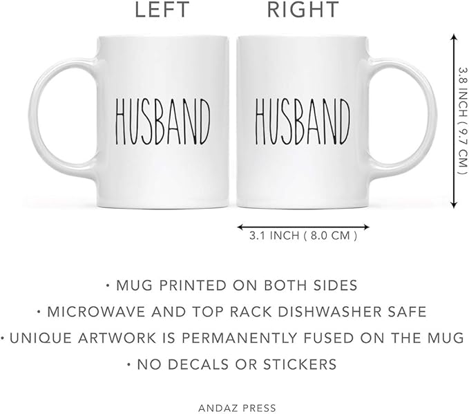 Andaz Press Simple Rustic Farmhouse Kitchen Decor 11oz. Ceramic Coffee Tea Mug Gift, Husband, 1-Pack, Birthday Christmas Gift Ideas for Family, Friends