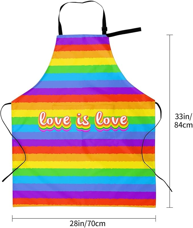 LGBT Aprons Gay Aprons with Pockets and Adjustable Rainbow Apron for Gardening Cooking Kitchen